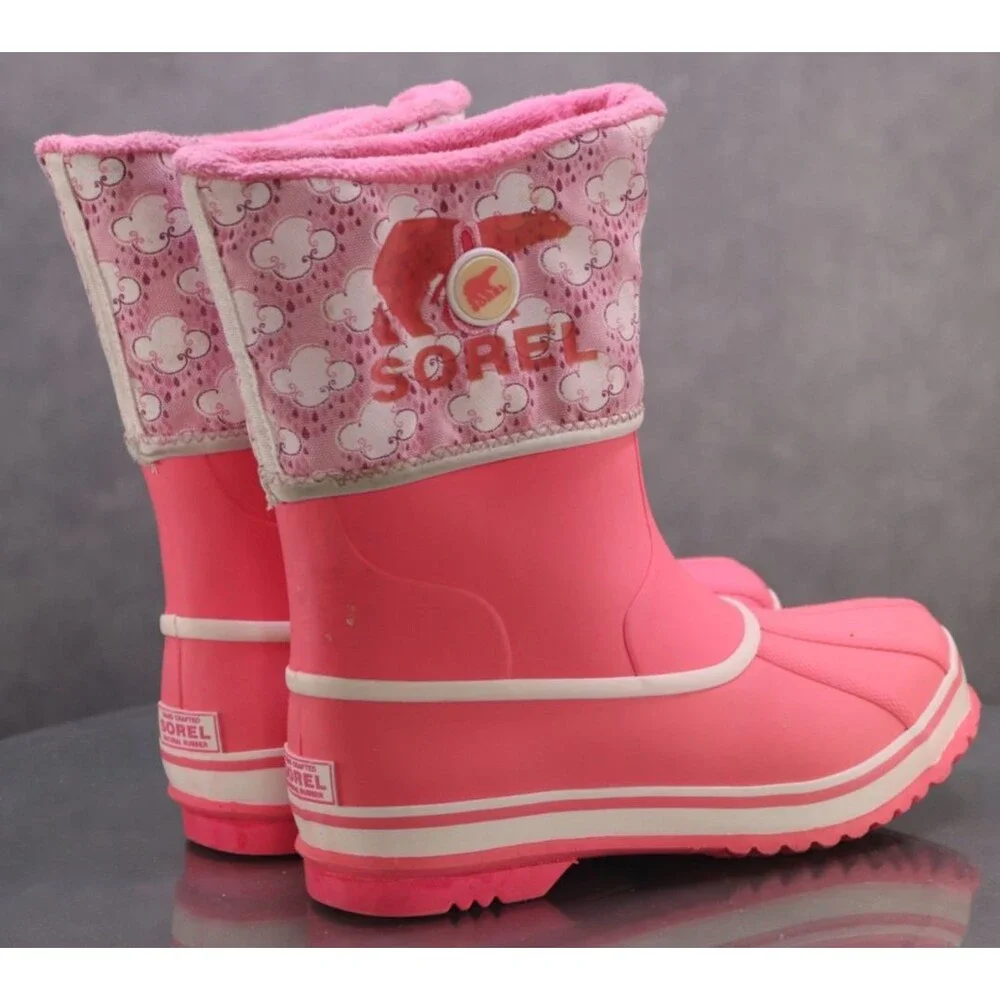 Sorel Rainbou Girl Kid's Waterproof Rain Boots Size 6 Pink